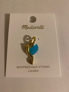 Madewell Gold Hummingbird Charm with Blue Wing